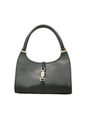 Gucci Handbag Jackie 002 Leather Black Silver